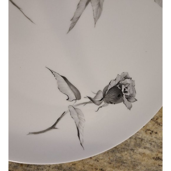 Rosenthal Continental JET ROSE 10.5" Dinner Plate Raymond Loewy Gray Rose - Picture 4 of 8